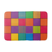 Tapis De Bain Carrés et rayures aux couleurs vives (Devant)