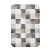 Tapis De Bain Carrés Noir Blanc Marron (Devant (Vertical))