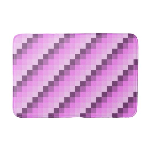 Tapis De Bain Carrés rose et violet (Devant)