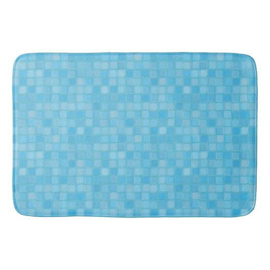 Tapis De Bain carrés superposés bleus (Devant)