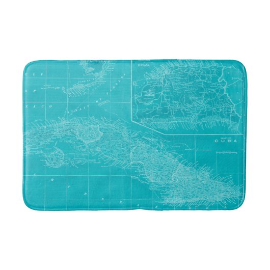 Tapis De Bain Carte bleue du Cuba (Devant)