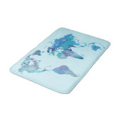 Tapis De Bain Carte bleue du monde d'aquarelle (Angle)