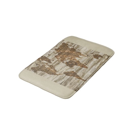Tapis De Bain Carte Brown de l'empreinte mondiale (Angle)