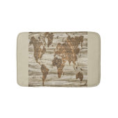 Tapis De Bain Carte Brown de l'empreinte mondiale (Devant)