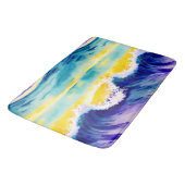 Tapis De Bain Carte d'aquarelle bleu (Angle)