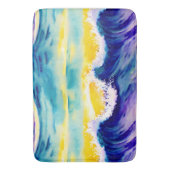 Tapis De Bain Carte d'aquarelle bleu (devant Vertical)