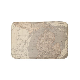 Tapis De Bain Carte d'atlas du Michigan