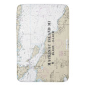 Tapis De Bain Carte de latitude de longitude du nord du Michigan (devant Vertical)