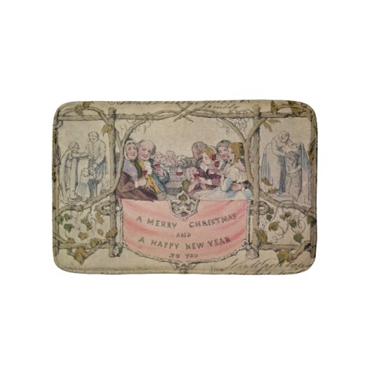 Tapis De Bain Carte de Noël, exemple de Noël connu (Devant)