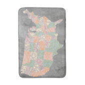 Tapis De Bain Carte des États de modèle floral (Devant (Vertical))