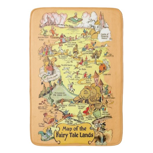 Tapis De Bain Carte des Terres de contes de fées (devant Vertical)