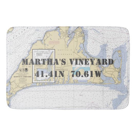 Tapis De Bain Carte des vignobles de Martha nautique (Devant)