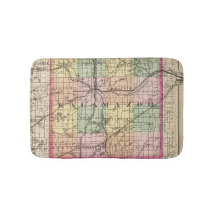 Tapis De Bain Carte du comté de Kalamazoo, Michigan