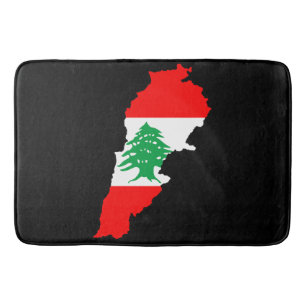 Tapis De Bain Carte du Liban avec drapeau