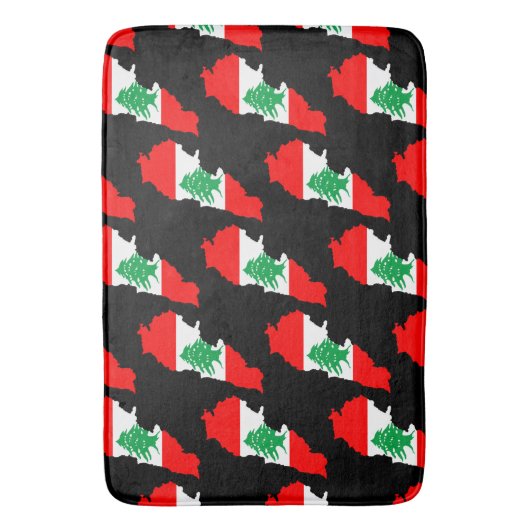 Tapis De Bain Carte du Liban avec drapeau (devant Vertical)