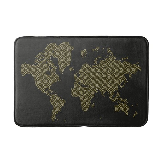 Tapis De Bain Carte du monde numérique (Devant)