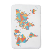 Tapis De Bain Carte géométrique abstraite du monde (Devant (Vertical))