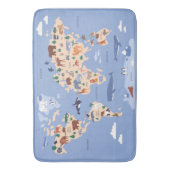 Tapis De Bain Carte Kids World mignonne Whimsical Modern (devant Vertical)