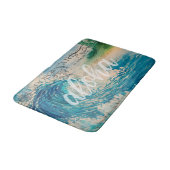 Tapis De Bain Carte postale Vintage Hawaï Wave (Angle)