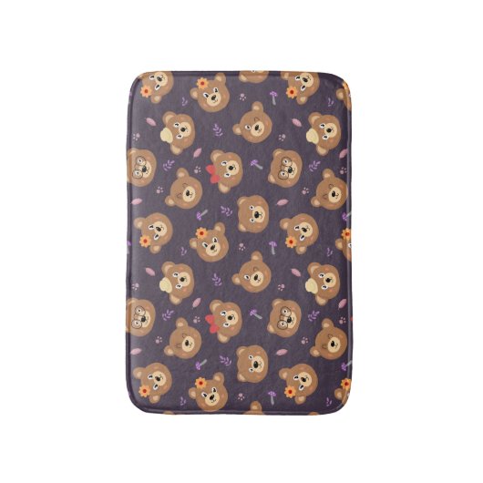 Tapis De Bain Cartographie de l'ours en peluche mignonne Enceint (Devant (Vertical))