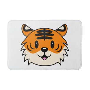 Tapis De Bain Carton doux et souriant tigre