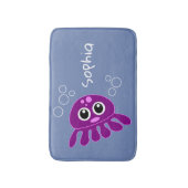 Tapis De Bain Cartoon mignon personnalisé violet octopus bleu (Devant (Vertical))