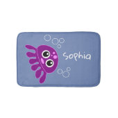 Tapis De Bain Cartoon mignon personnalisé violet octopus bleu (Devant)