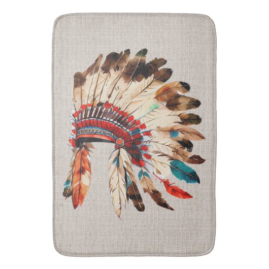 Tapis de bain Casque amérindien (devant Vertical)