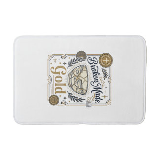 Tapis De Bain Cassé Fait Or Jésus Kintsugi Poterie Cassée Chr