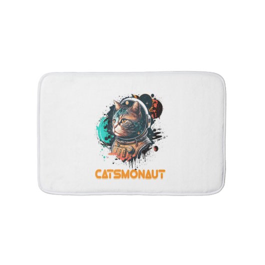 Tapis De Bain Catsmonaute Astronaut Chat Ou Chat Spatial (Devant)