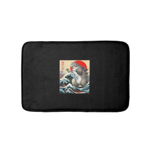 Tapis De Bain Catzilla Chat Art Japonais Dons De Chat Drôle Pour