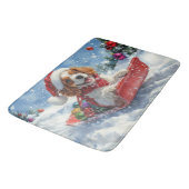 Tapis De Bain Cavalier King Charles Spaniel Chien Sledge Noël (Angle)
