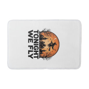 Tapis De Bain Ce Soir Nous Volons Vintage Sorcière Halloween Con