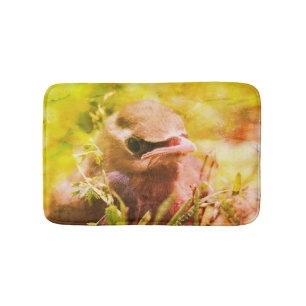 Tapis De Bain Cèdre jaune cire oiseau naissant Abstrait