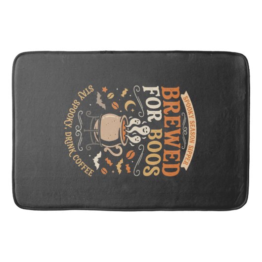 Tapis De Bain Célébration de fantômes de café d'Halloween (Devant)