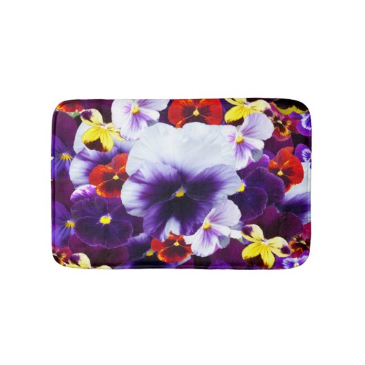Tapis De Bain Célébration De Pansies Multinolores, (Devant)