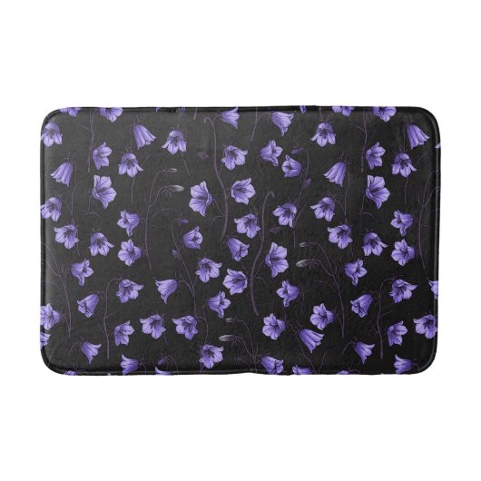 Tapis De Bain Cellules bleues de minuit, cloches, Bellflowers (Devant)