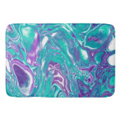 Tapis De Bain Cellules d'art fluide en marbre turquoise et pourp (Devant)