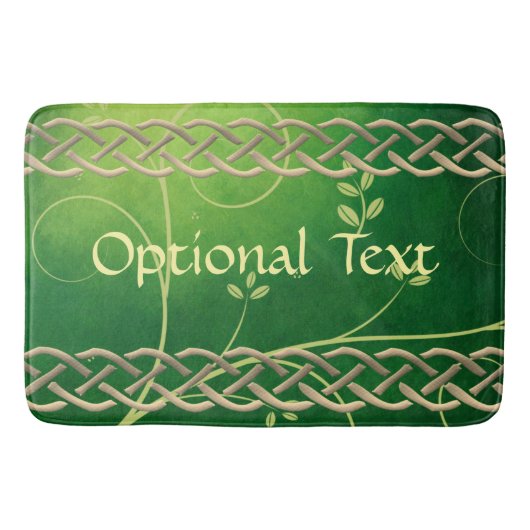 Tapis De Bain Céltic Green Knots & Feuilles (Devant)