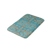 Tapis De Bain Cercle Concentré Dégradé Orange Rust Turquoise (Angle)