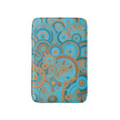 Tapis De Bain Cercle Concentré Dégradé Orange Rust Turquoise (Devant (Vertical))