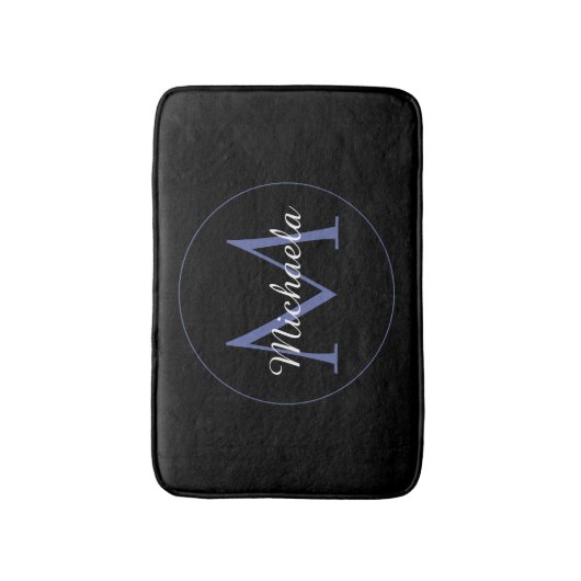Tapis De Bain Cercle minimal moderne nom initial monogramme mode (Devant (Vertical))
