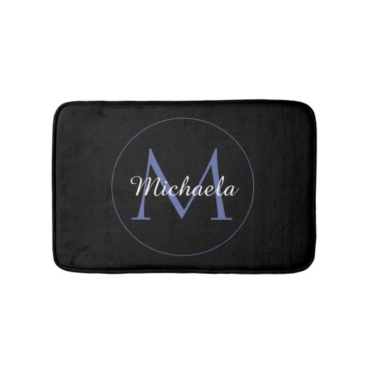 Tapis De Bain Cercle minimal moderne nom initial monogramme mode (Devant)