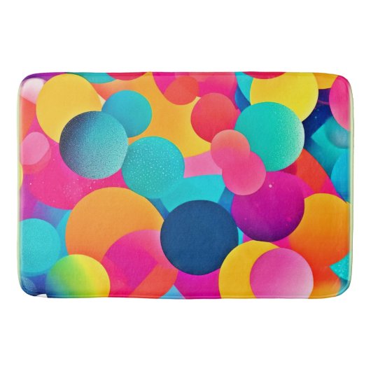 Tapis De Bain Cercles Abstraits dynamiques (Devant)