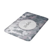 Tapis De Bain Cercles Abstraits gris moderne Monogramme (Angle)