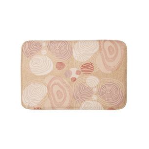 Tapis De Bain Cercles Abstraits modernes Mauve et Beige