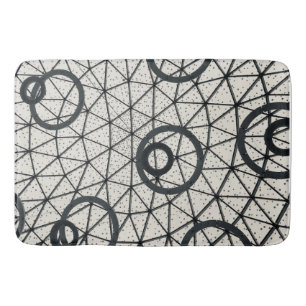 Tapis De Bain Cercles Abstraits noirs et blancs
