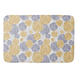 Tapis De Bain Cercles avec imprimé léopard jaune et bleu