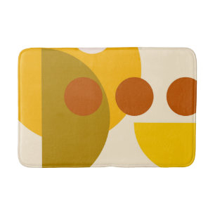 Tapis De Bain Cercles beige beige brun Abstrait points
