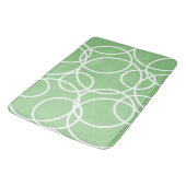 Tapis De Bain Cercles blancs géométriques Vert moderne Abstrait (Angle)